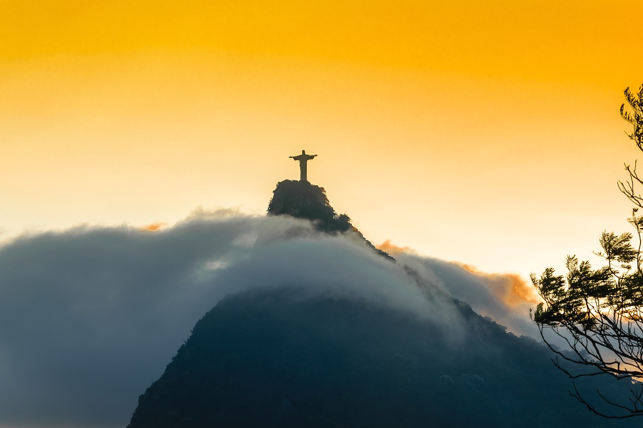 Helicopter soaring over Sugarloaf Mountain